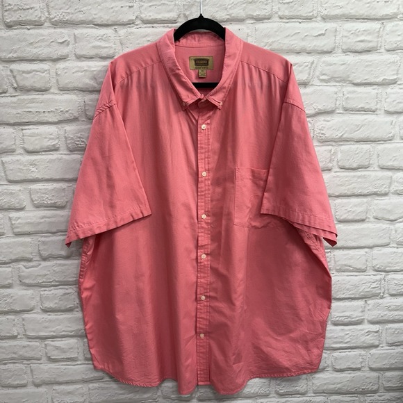 The Foundry Supply Co Coral Pink Mens 3XL Short Sleeve Button Shirt 100% Cotton - Picture 10 of 10